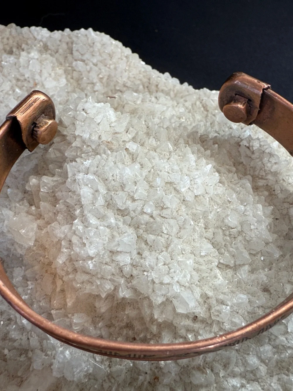 Vintage pure copper healing bracelet with Native American design.